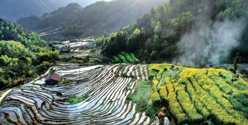 陕西岚皋：水润古梯田