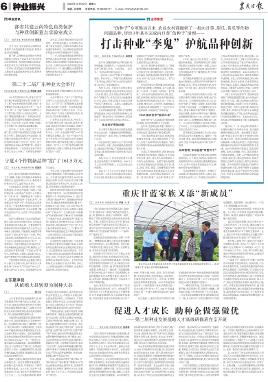 报名：农民日报 版次：第006版：版名：种业振兴 日期：20231220